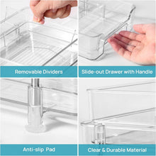 Load image into Gallery viewer, Versatile Clear Storage Solution - 4 Pack 2-Tier Sliding Organizers for Home Use