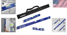 Load image into Gallery viewer, Precision 3-Piece Spirit Level Set with Magnetic Torpedo Level &amp; Carry Bag