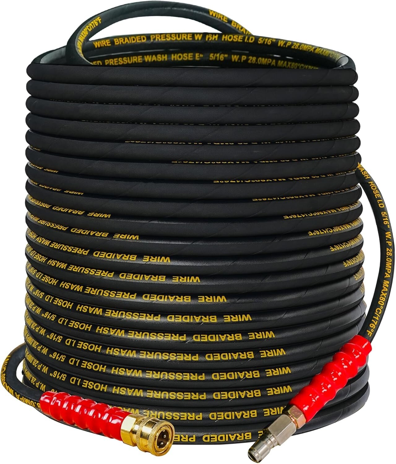Durable 100FT Rubber Kink Resistant Hose for Efficient 4000 PSI Pressure Washing