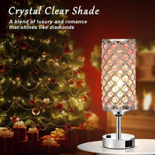 Load image into Gallery viewer, Modern 2-Pack Dimmable Touch Crystal Table Lamps with USB Charging Ports