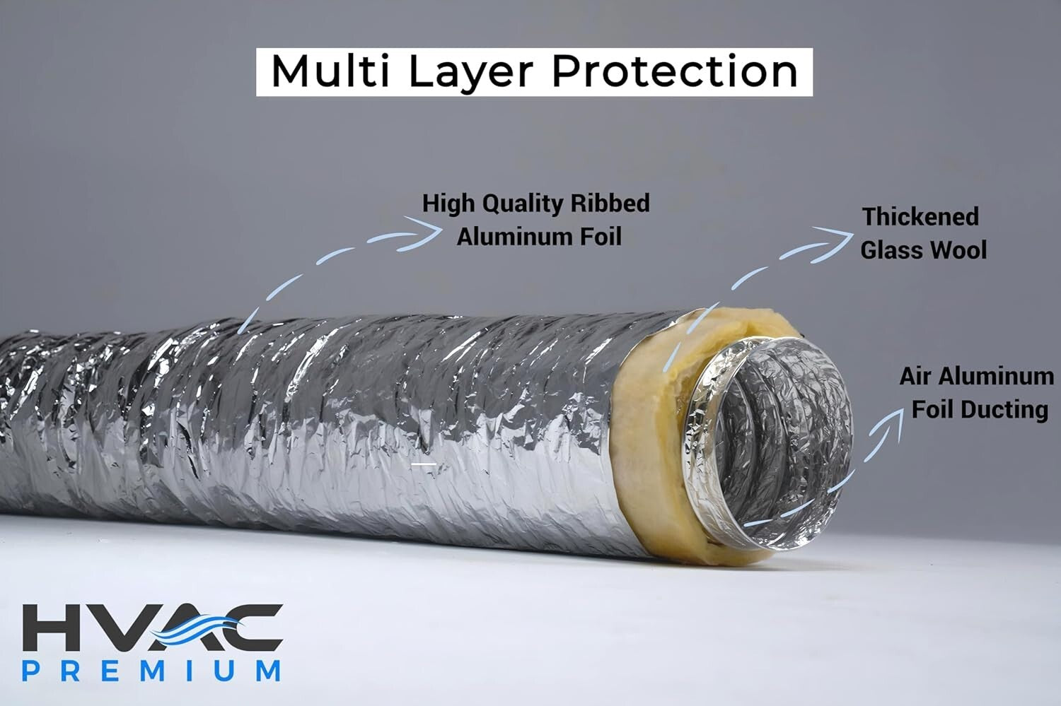 4-Inch Heavy-Duty Insulated Aluminum Duct Pipe - 25 Feet Long for HVAC Systems