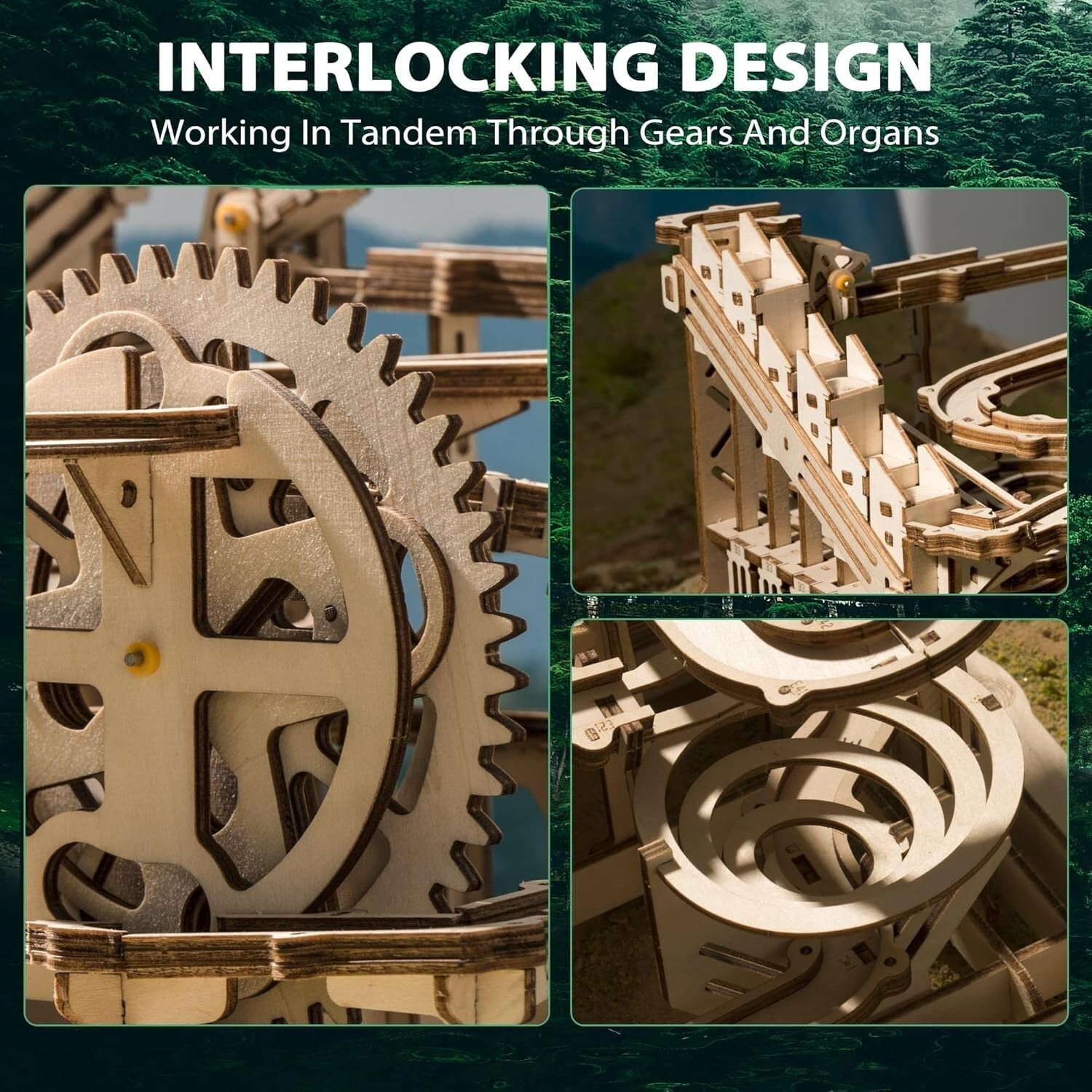 Engaging 3D Wooden Puzzle Kit - Decorative Marble Run for Adults & Kids 12-14