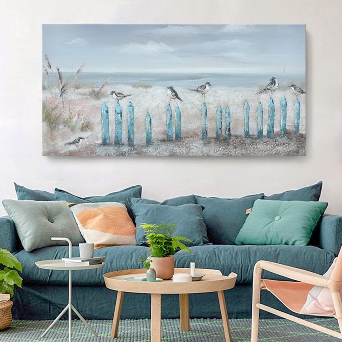 Stunning 60x30 Extra Large Ocean Seagull Canvas Art - Ideal for Any Space