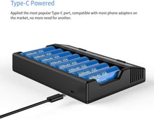 Load image into Gallery viewer, Versatile 8-Slot Battery Charger with Grading Mode &amp; Safety Features Included