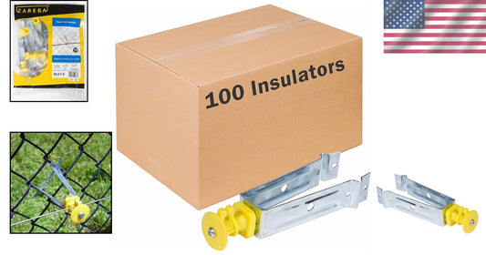 Durable Plastic Chainlink Insulators - Yellow, 4.5” Extension, 10 per Bag