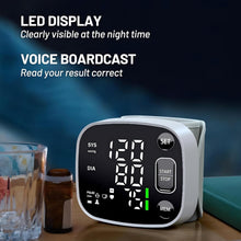 Load image into Gallery viewer, Voice Broadcast Wrist BP Monitor with 240 Readings - Rechargeable &amp; Easy to Use