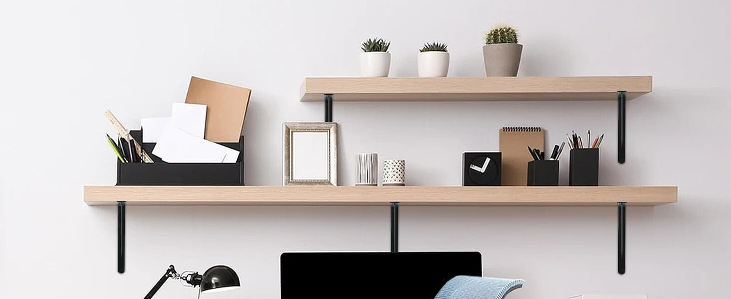 Durable Metal Shelf Support Brackets - 16 Pack, 22x12" for Maximum Organization