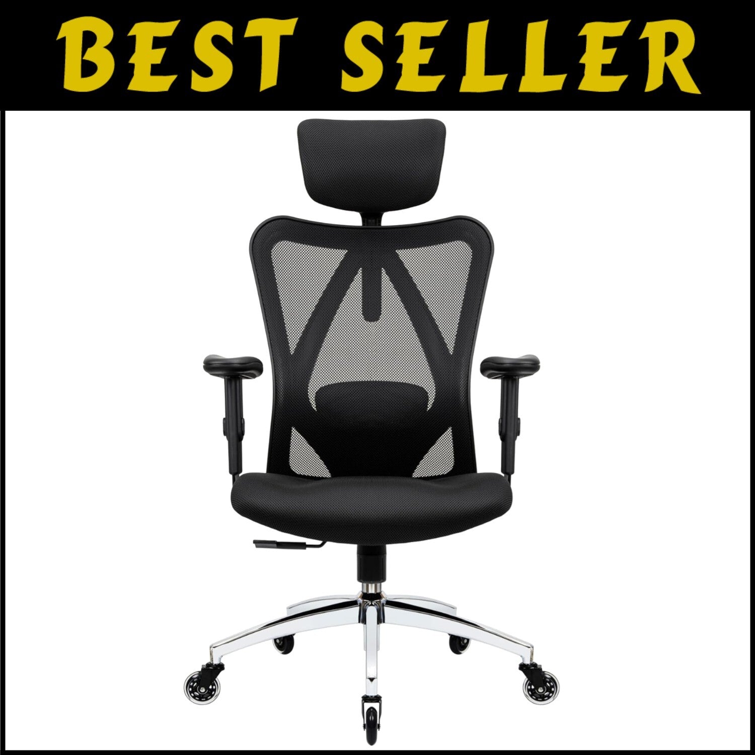 Ergonomic Office Chair with Adjustable Lumbar Support & Rollerblade Wheels