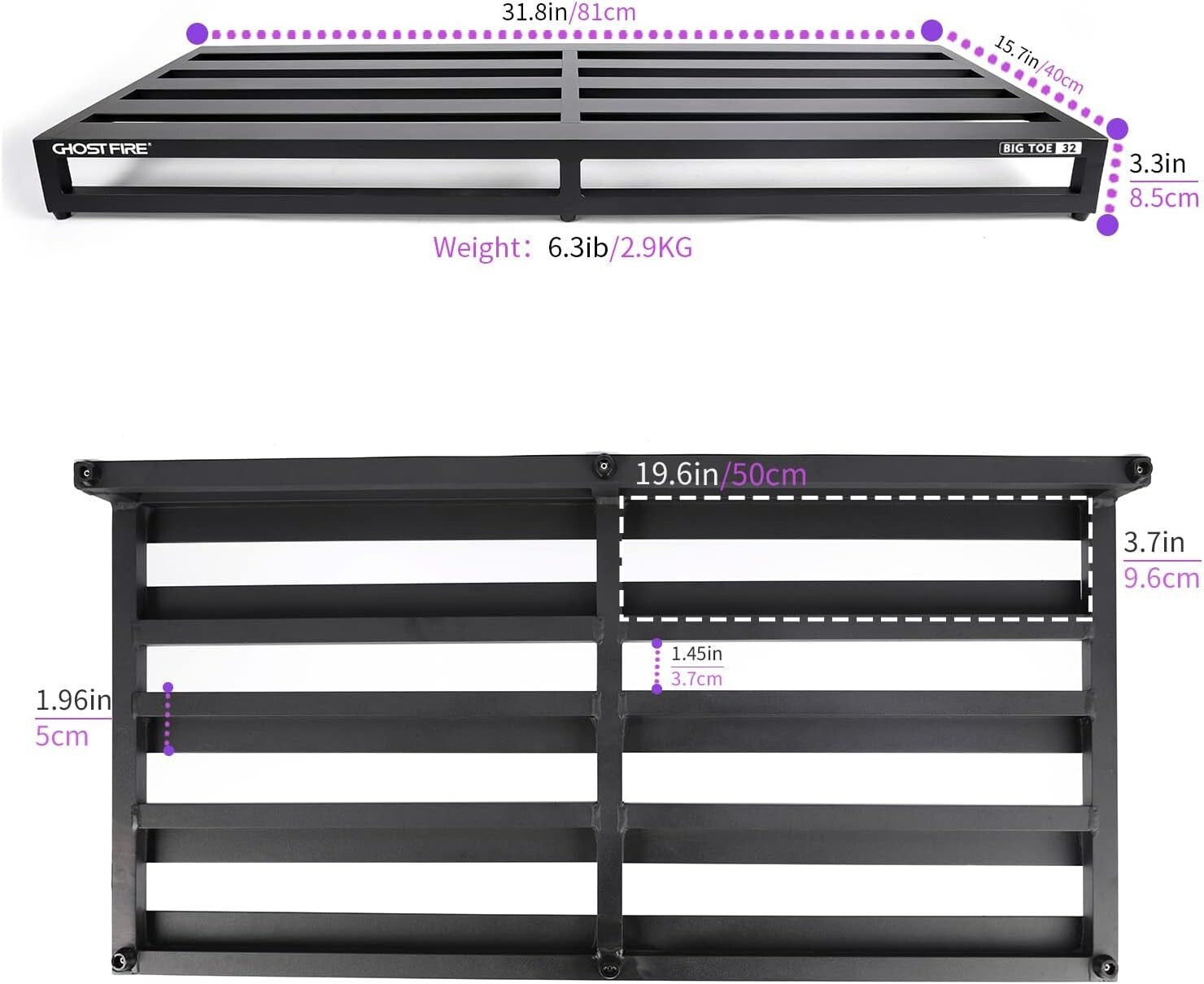 Portable 6.3lb Guitar Pedal Board with Adhesive Strips & Heavy-Duty Carry Bag