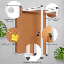 Load image into Gallery viewer, 26x20 Inch Secure Acrylic Door Bulletin Board - Lockable Cork Display Board