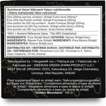 Load image into Gallery viewer, Siberian Altai Golden Mountains Shilajit Resin 100g - Enhanced Wellness Solution