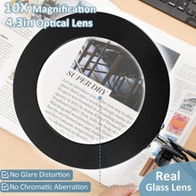 Load image into Gallery viewer, Professional Quality 10X Glass Magnifier with Adjustable Clamp &amp; Eye Protection