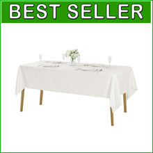 Load image into Gallery viewer, Elegant 60x120 Inch Washable Ivory Polyester Tablecloth - 12 Pack for Events