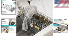 Load image into Gallery viewer, 17" Stainless Steel Over Sink Dish Drying Rack with Removable Utensil Holder