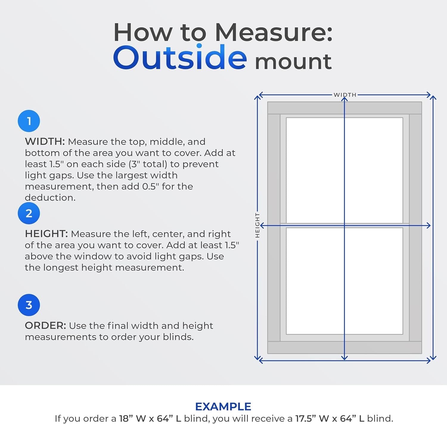 Custom Cut 2-Inch Faux Wood Blinds - Room Darkening, No Cords - 23" x 64"