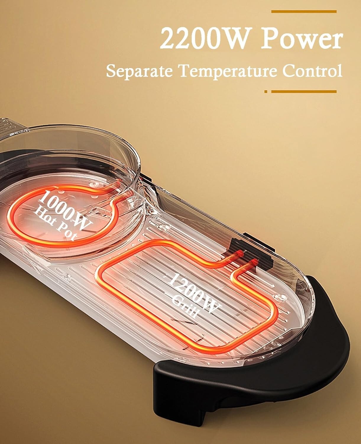 Compact Electric Hot Pot Grill for Stress-Free Family Gatherings - 3 Quart