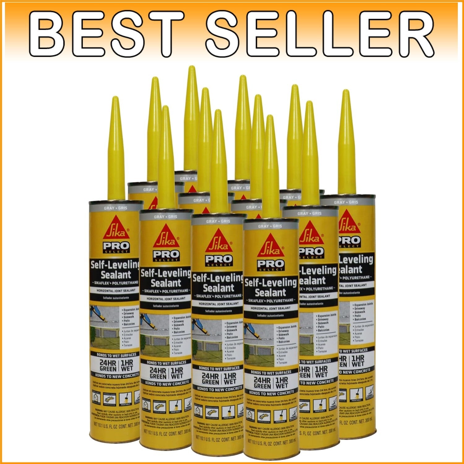 12 Pack of 10.1 Oz Self-Leveling Polyurethane Sealant - Waterproof & Durable