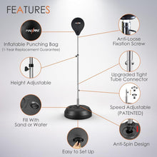 Load image into Gallery viewer, Height-Adjustable Reflex Boxing Bag Kit - Ideal for All Ages and Skill Levels