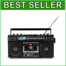 Load image into Gallery viewer, Retro 1980's Boombox with Bluetooth &amp; 4-Band Radio - MP3 Conversion