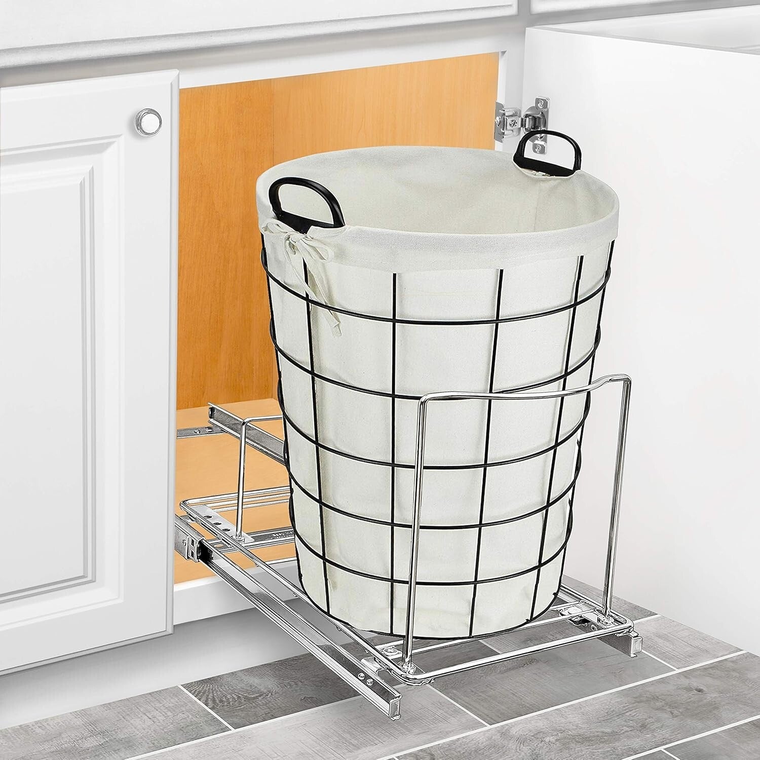 Professional Quality Pull-Out Organizer with Chrome Finish for Kitchen Cabinets