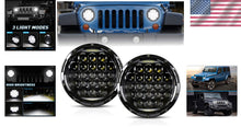Load image into Gallery viewer, High Beam 7-Inch LED Headlights - 105W with DRL for Jeep Wrangler &amp; Motorcycles