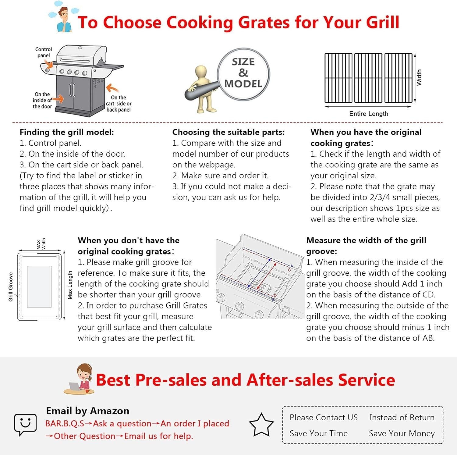 Durable 18 Inch Cast Iron Grill Replacement Grates - Ideal for Charbroil Models