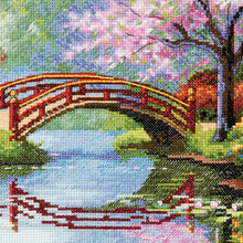 Load image into Gallery viewer, Gold Collection Cross Stitch Kit: Scenic Japanese Garden Art - 16 Count Aida