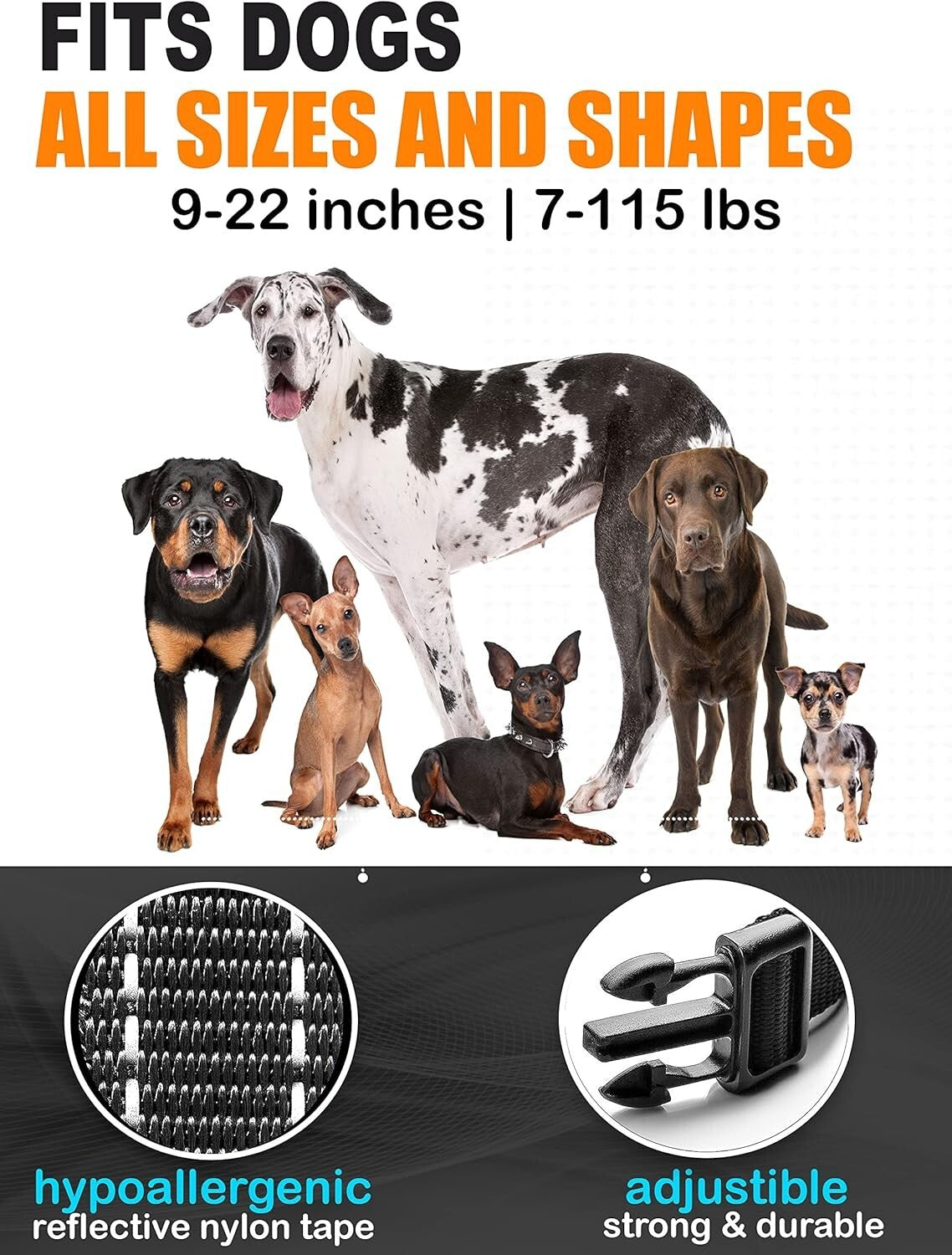 Humane No Shock Bark Collar for All Dog Sizes 5-150 lbs - Beep & Vibration