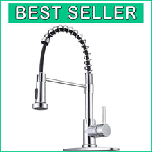 Load image into Gallery viewer, Modern Kitchen Faucet with High Arc Spout &amp; Pull Down Sprayer for Utility Sinks