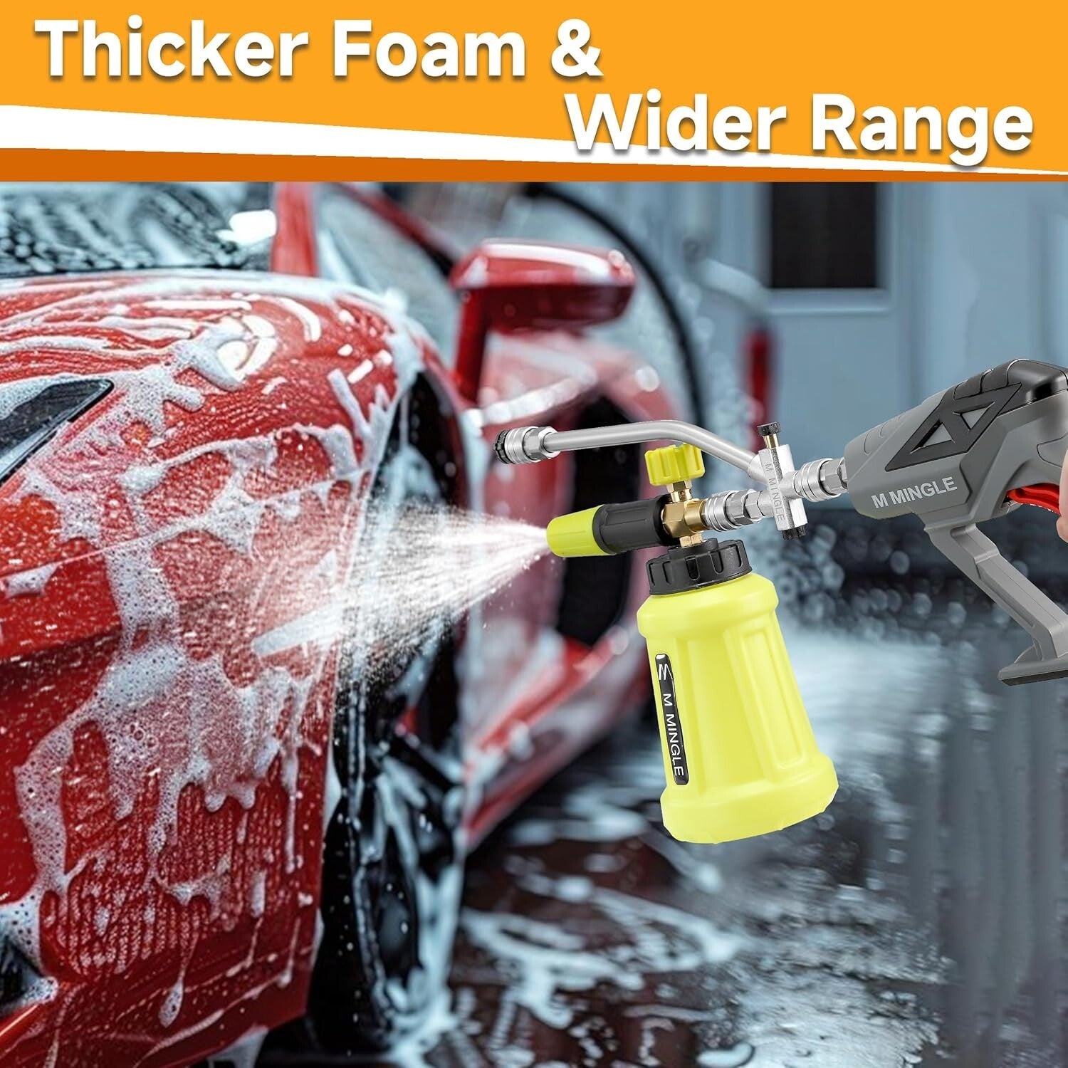 Durable High-Pressure Washer Gun and Foam Cannon Dual Connector Accessory