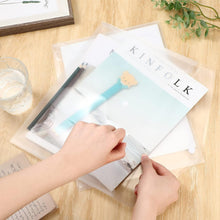 Load image into Gallery viewer, 100 Pcs Clear A4 Plastic Envelopes with Snap Button Closure for Document Safety