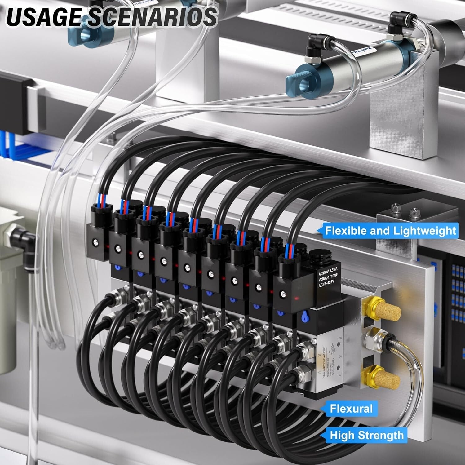 Durable 10 Meter PU Air Hose - 0.5 Inch OD - Ideal for Pneumatic Applications