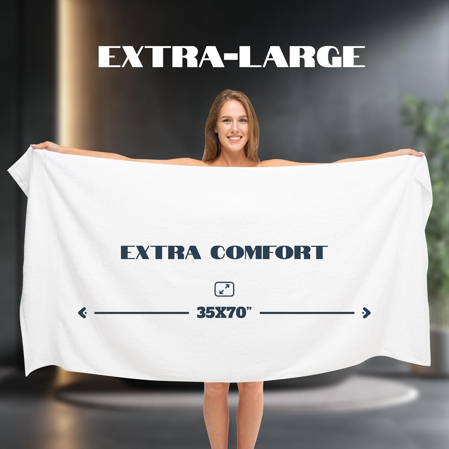 Plush 700 GSM Extra Large Bath Sheets - Absorbent 2 Pack for Ultimate Comfort