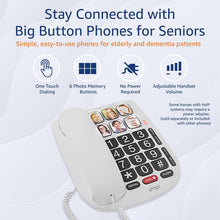 Load image into Gallery viewer, Hands-Free Corded Phone with Photo Memory – Ideal for Seniors &amp; Hearing Impaired