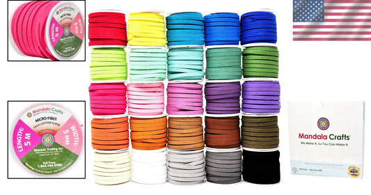 5mm Flat Vegan Leather Laces - 138 Yards Assorted Colors for Jewelry Making