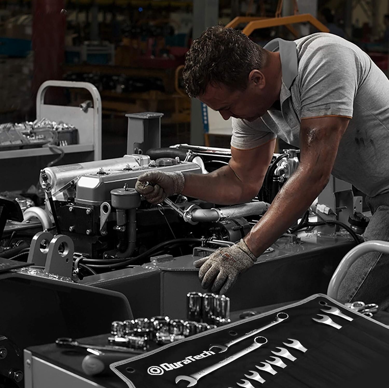 15-Piece Combination Wrench Set - Chrome Vanadium, 12-Point, Portable Pouch