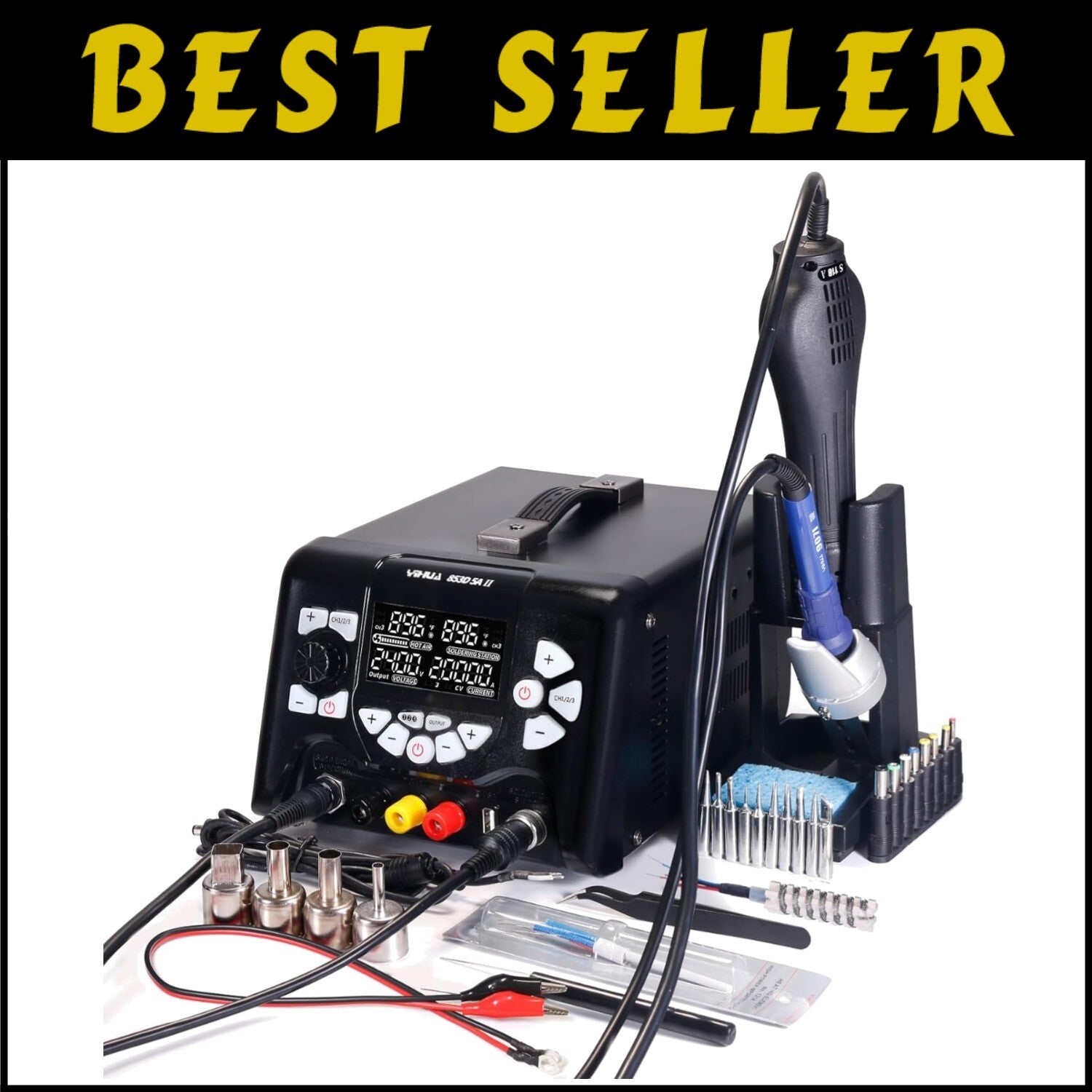 Efficient 30V 5A Hot Air Rework Soldering Station - PID Temperature Control Tech