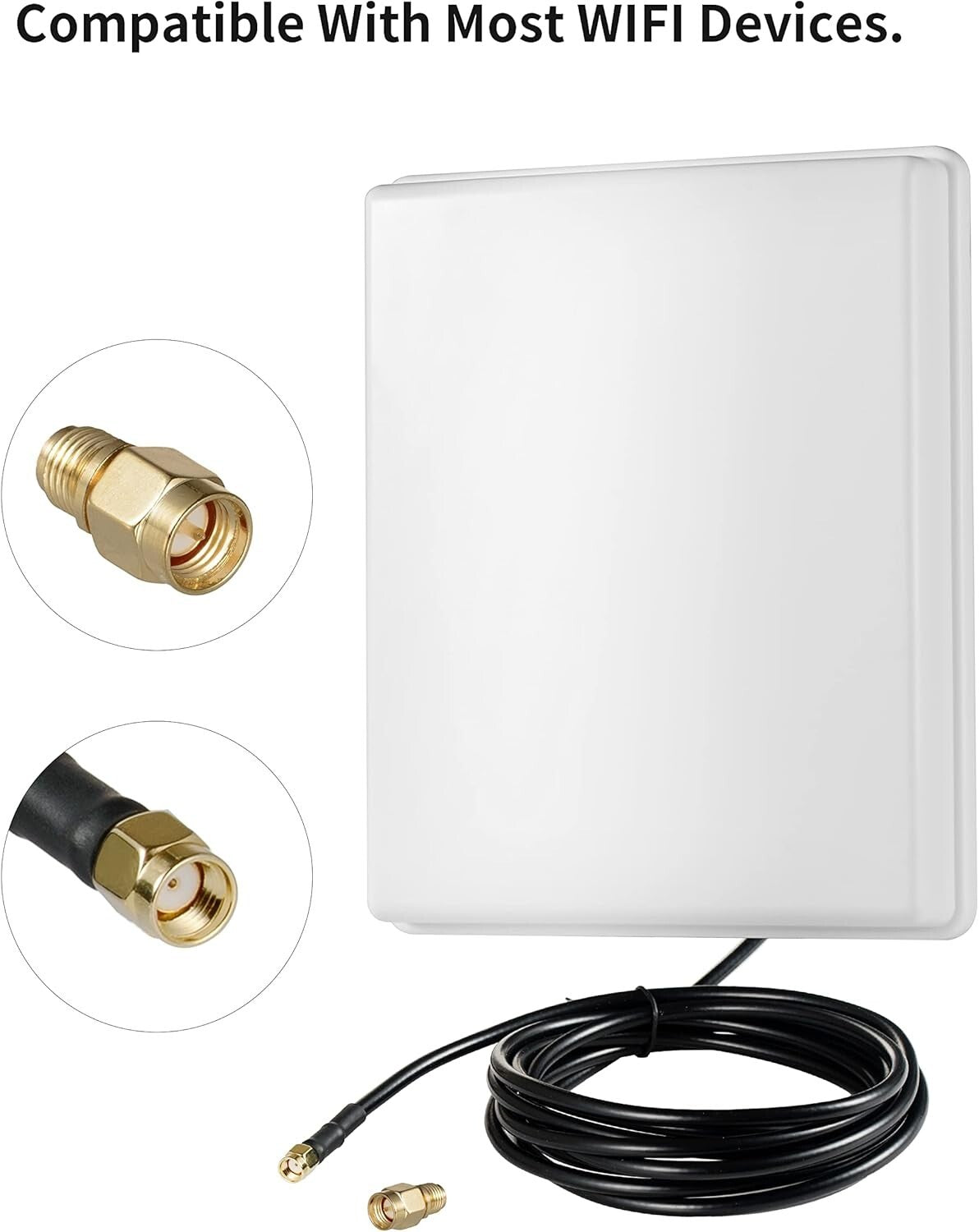 15dBi Dual Band Outdoor WiFi Booster Panel Antenna with 10Ft Waterproof Cable