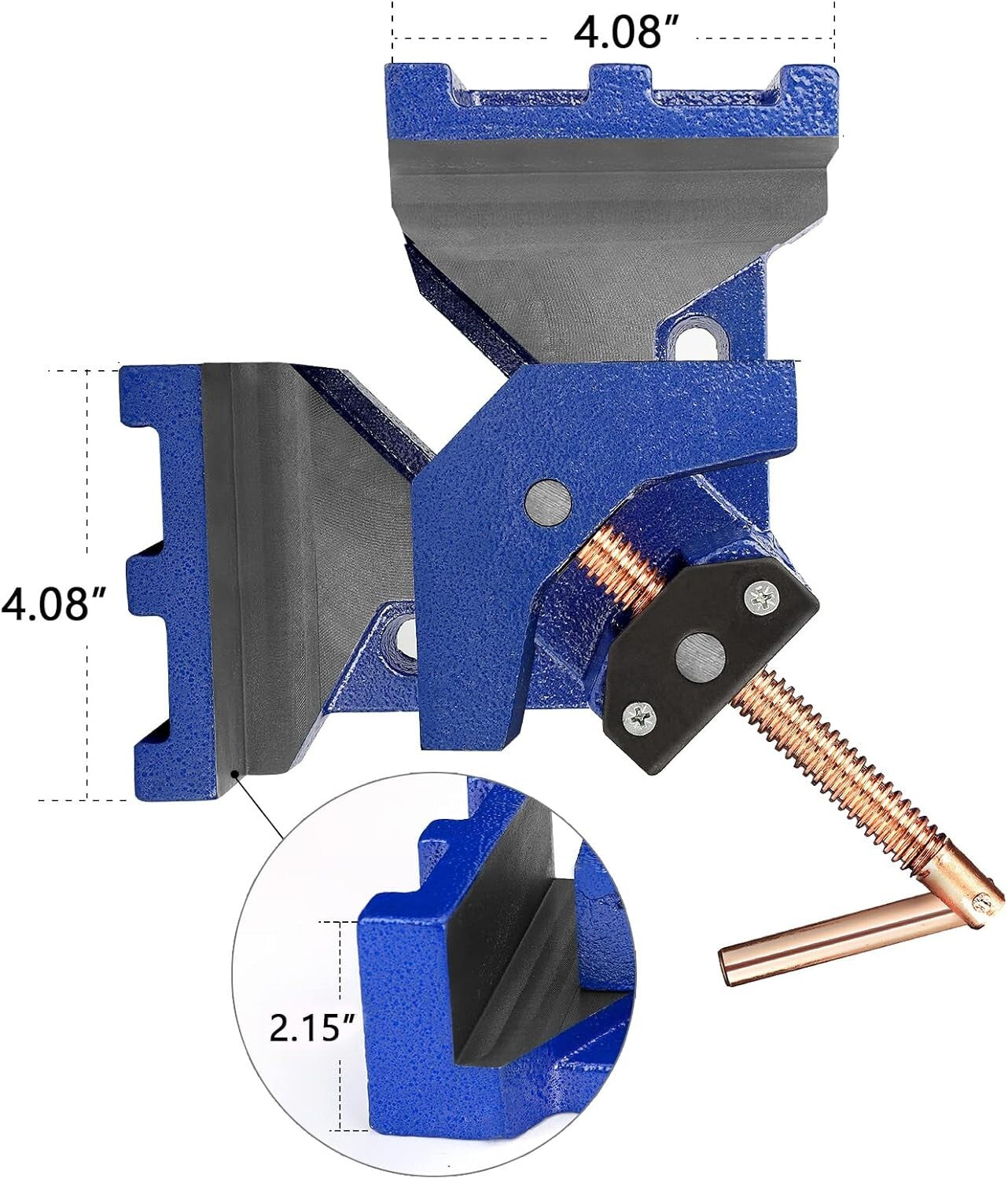 Compact Cast Iron Angle Clamp for Professional Welding - 90-Degree Support