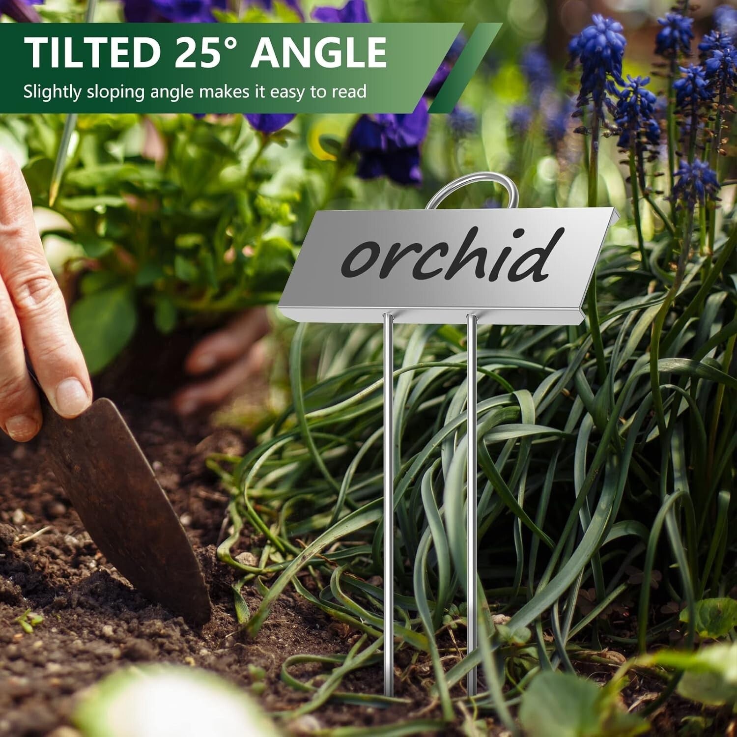 50-Pack Weatherproof Metal Plant Labels - Reusable Garden Markers, 10.6'' Height