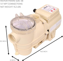 Load image into Gallery viewer, Powerful 3120 GPH Pool Pump - 1/2HP with Easy Monitoring Lid &amp; Energy Savings