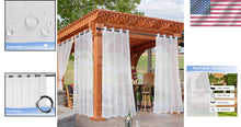 Load image into Gallery viewer, Stylish White Waterproof Curtains for Gazebo - 4 Panels, Light Filtering Grommet