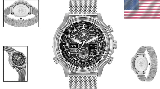 Pilot-Inspired Eco-Drive Atomic Watch - Chronograph with Perpetual Calendar