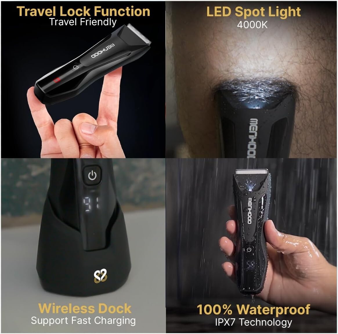 All-in-One Body & Groin Trimmer 2.0 - Ceramic Heads, Shower-Friendly & Reliable