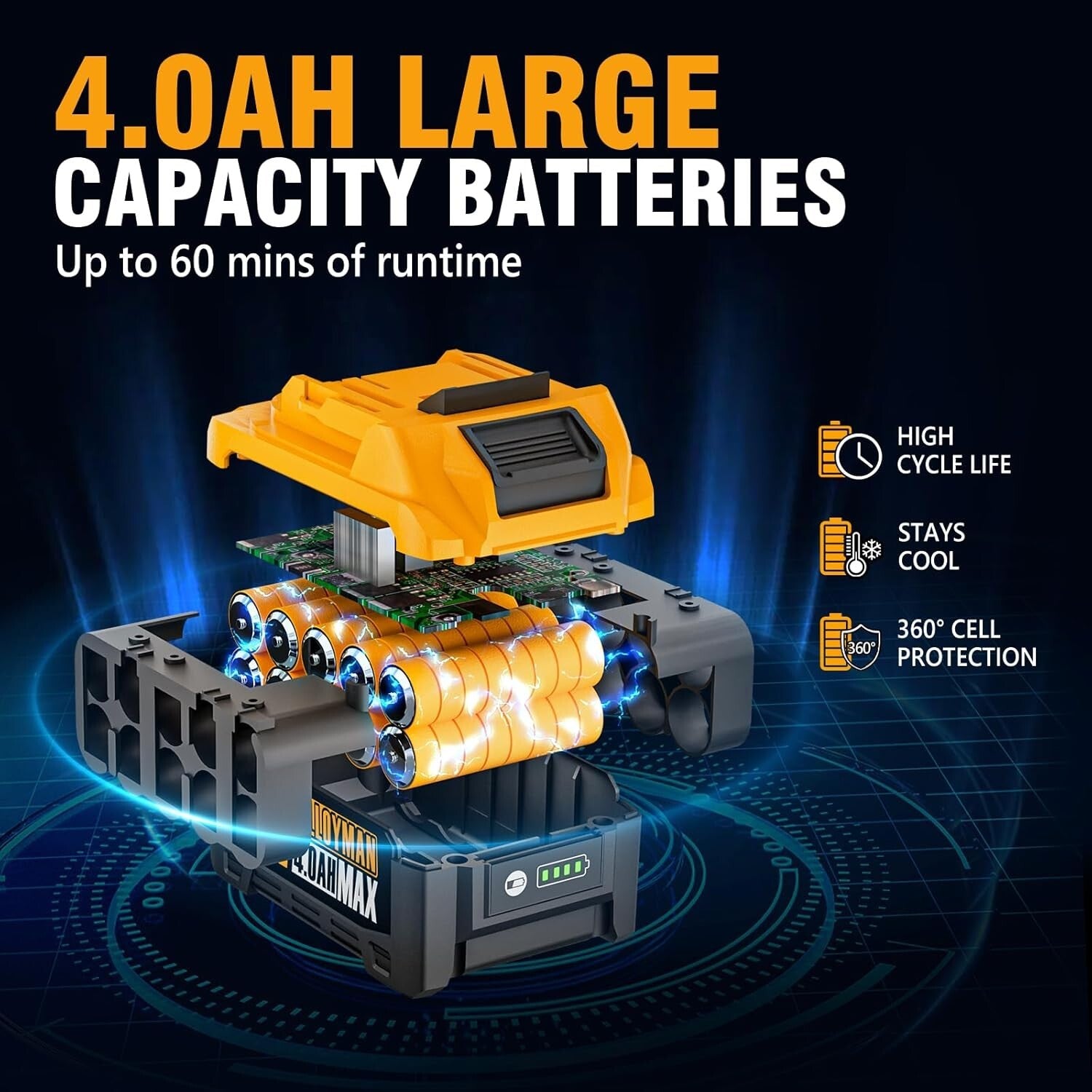 Efficient Cordless Impact Wrench 750 N.m Torque - Complete Tool Package