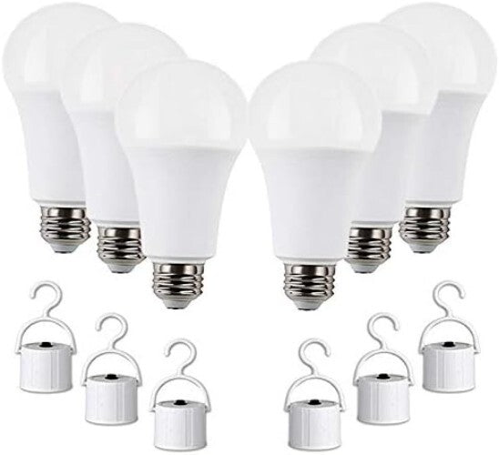 Durable Rechargeable LED Light Bulb with Backup Power - 6 Pack for Home/Office