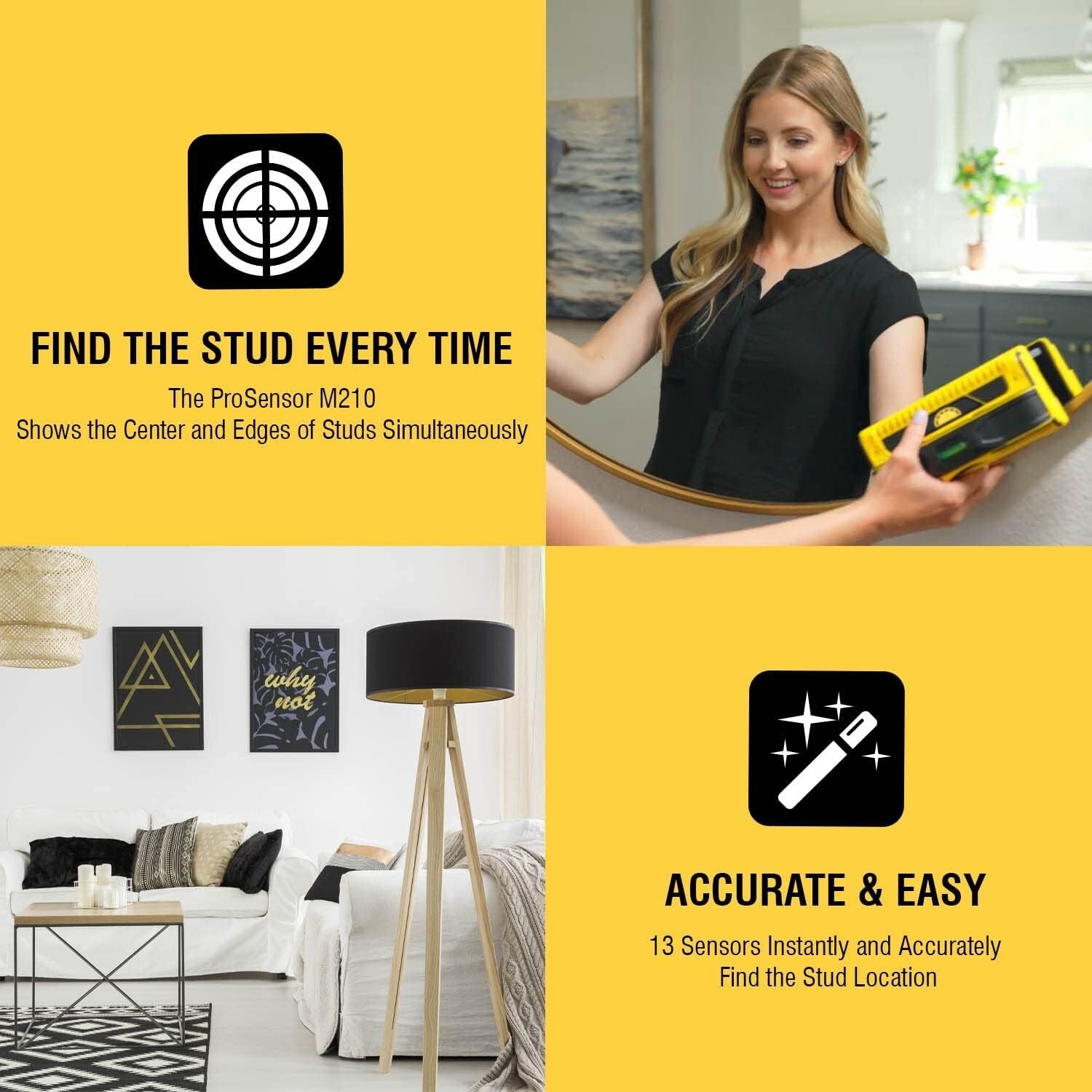 Accurate Stud Finder with Live Wire Meter – Ideal for Construction & Renovation
