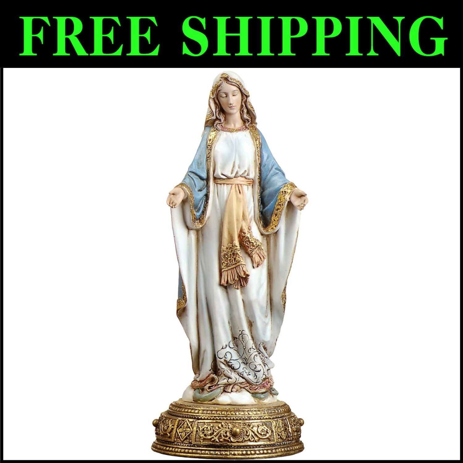 Religious Home Decor: 10.25" Our Lady of Grace Figure with Scroll - Elegant Gift