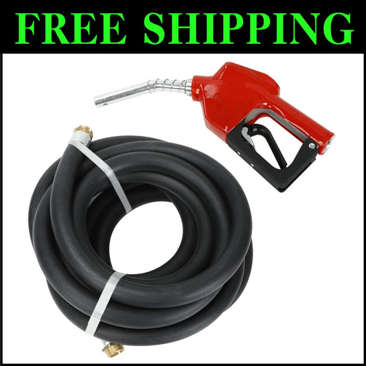 3/4'' x 20' PVC Fuel Hose with Automatic Nozzle for Efficient Dispensing