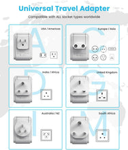 Load image into Gallery viewer, Versatile Travel Adapter Kit with Detachable Plugs &amp; 5-in-1 Charging Capability